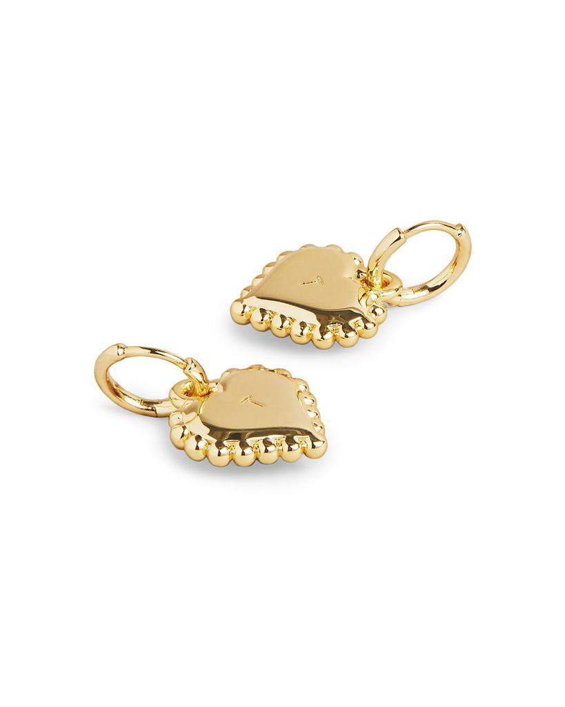 Hailee Crystal Heart Charm Huggie Hoop Earrings in Gold Tone商品第2张图片规格展示
