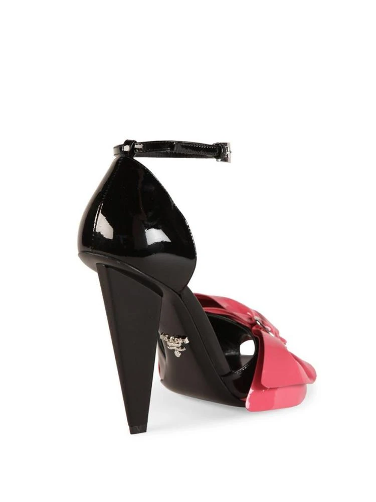 商品Prada|Patent Leather Bow Peep Toe Sandals,价格¥2623,第2张图片详细描述