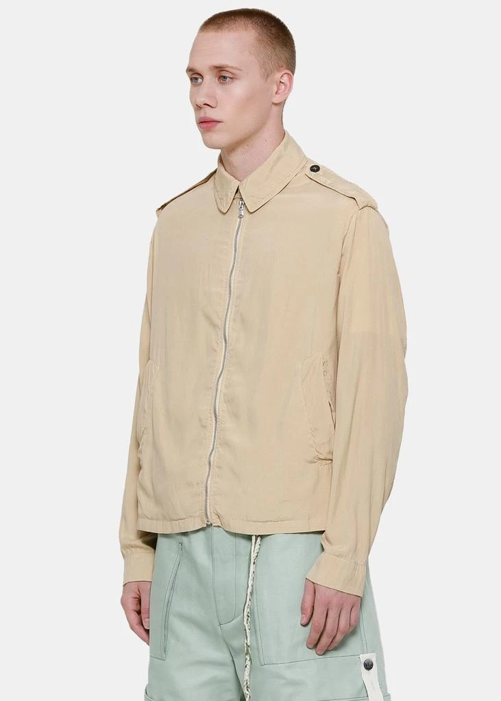 商品FEDERICO CURRADI|Federico Curradi Beige Silk Flight Jacket,价格¥2803,第3张图片详细描述