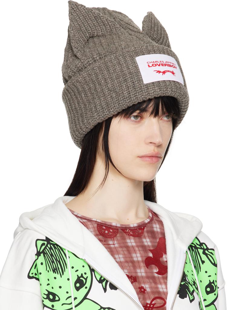 Charles Jeffrey Loverboyニット帽 Chunky Ears Charles Jeffrey LOVERBOY Black Chunky Ears Beanie Charles
