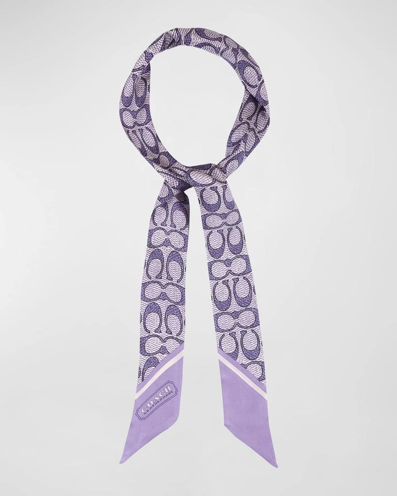 商品Coach|Vintage Signature Monogram Silk Skinny Scarf,价格¥586,第1张图片