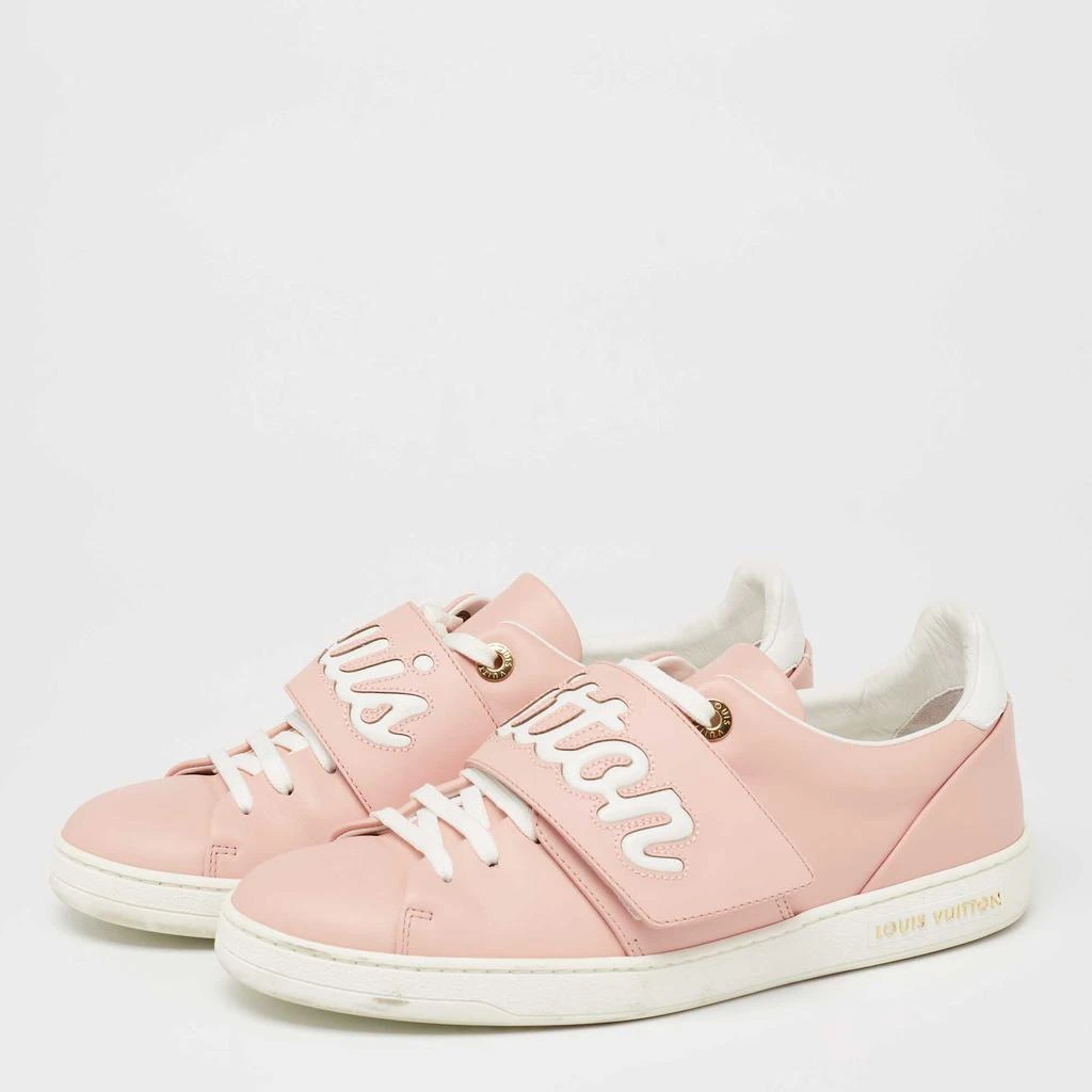 商品[二手商品] Louis Vuitton|Louis Vuitton Pink/White Leather Logo Frontrow Sneakers Size 37.5,价格¥3035,第2张图片详细描述