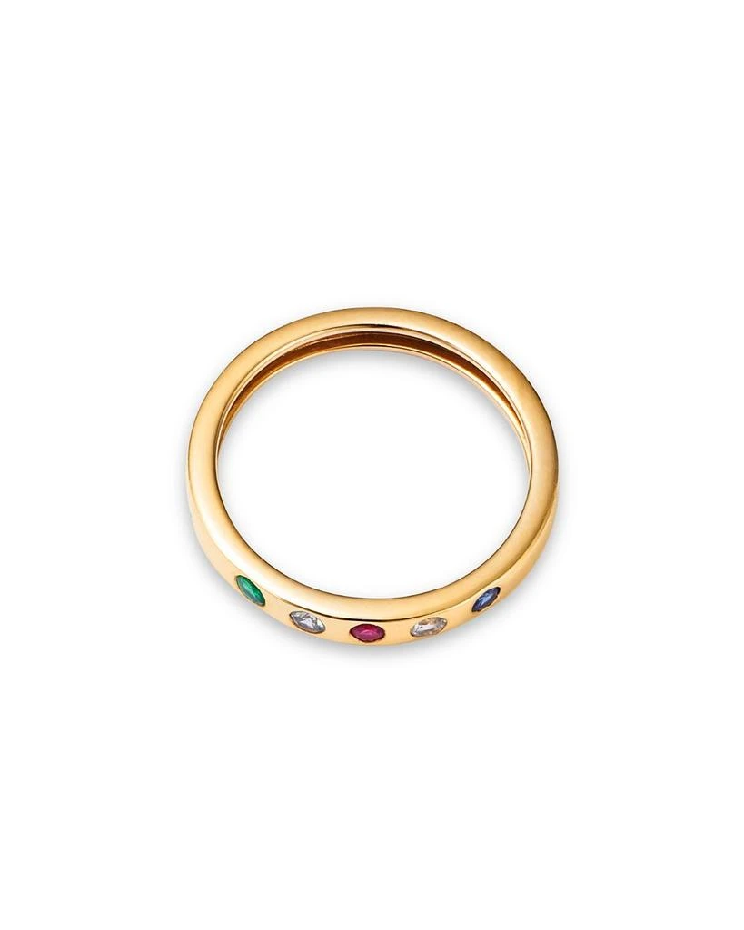 14K Yellow Gold Italy Emerald Sapphire & Ruby Ring - Exclusive 商品