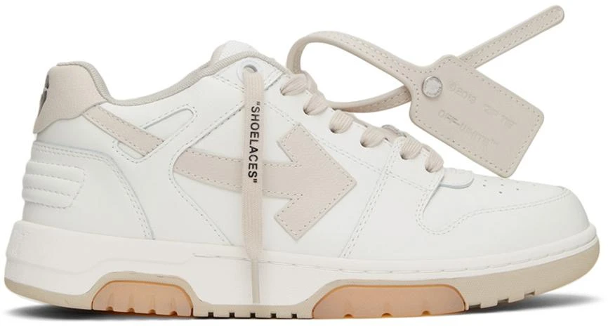 商品Off-White|White & Beige Out Of Office Sneakers,价格¥3172,第1张图片