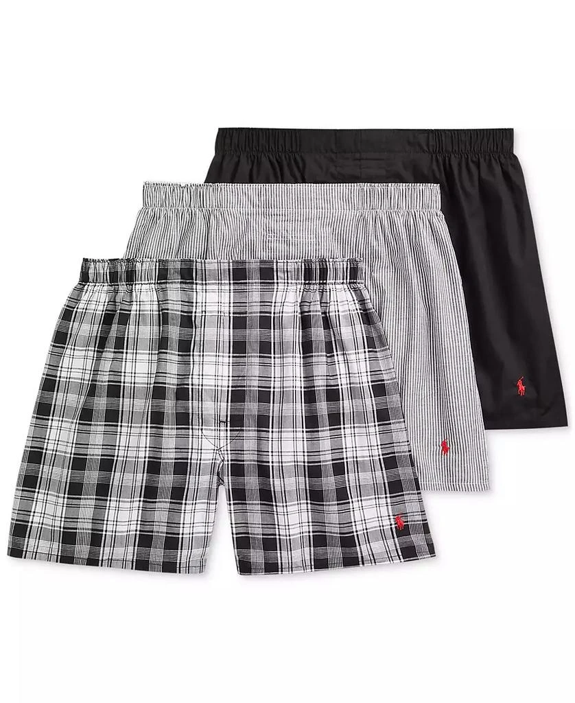 商品Ralph Lauren|Men's 3 Pack Classic Woven Cotton Boxers,价格¥376,第1张图片