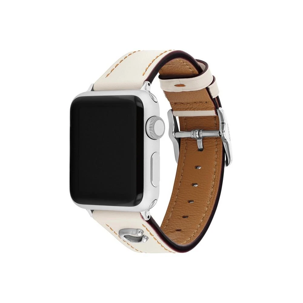商品Coach|Women's Chalk Leather Strap 38/40/41mm Apple Watch Band,价格¥470,第2张图片详细描述