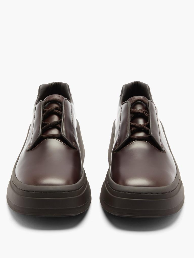 Chunky-sole logo-debossed leather Derby shoes商品第5张图片规格展示