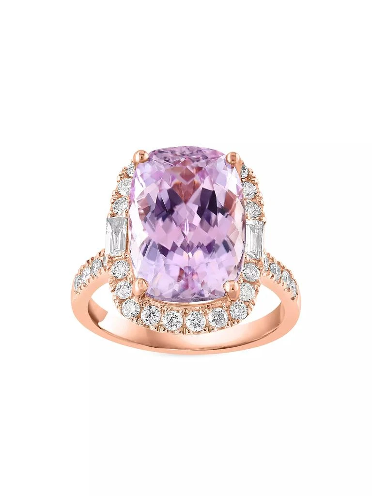 商品Saks Fifth Avenue Collection|14K Rose Gold, Kunzite &amp; 0.86 TCW Diamond Ring,价格¥22829,第1张图片