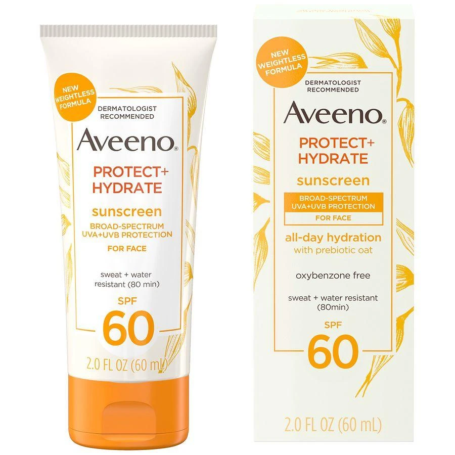 ��商品Aveeno|Protect + Hydrate Moisturizing Face Sunscreen Lotion with Broad Spectrum SPF 60,价格¥107,第4张图片详细描述