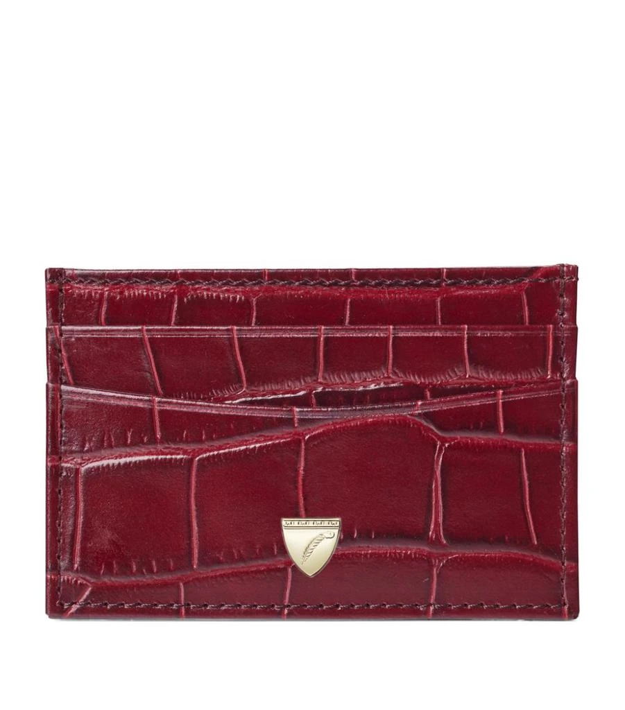 商品Aspinal of London|Croc-Embossed Leather Card Holder,价格¥401,第1张图片