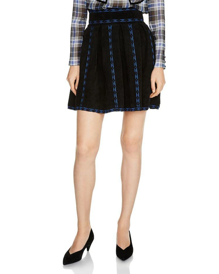 商品Maje|Jerome Jacquard-Pattern Pleated Mini Skirt,价格¥1170,第1张图片
