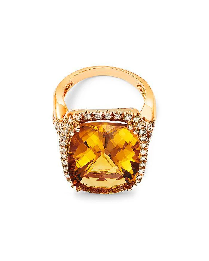 商品Bloomingdale's Fine Collection|Citrine & Diamond Halo Ring in 14K Yellow Gold - Exclusive,价格¥24201,第3张图片详细描述