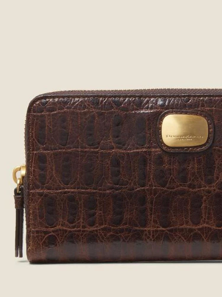 商品DKNY|Croc-Embossed Leather Large Zip Around Wallet,价格¥600,第3张图片详细描述