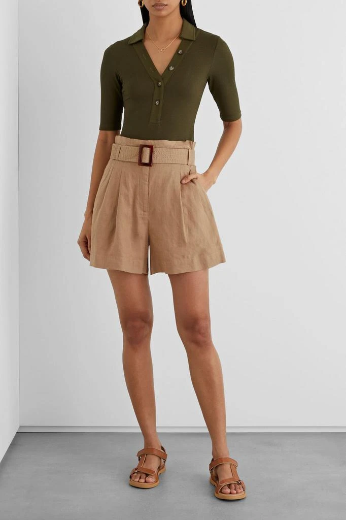 商品IRIS & INK|Agathe belted linen shorts,价格¥558,第2张图片详细描述