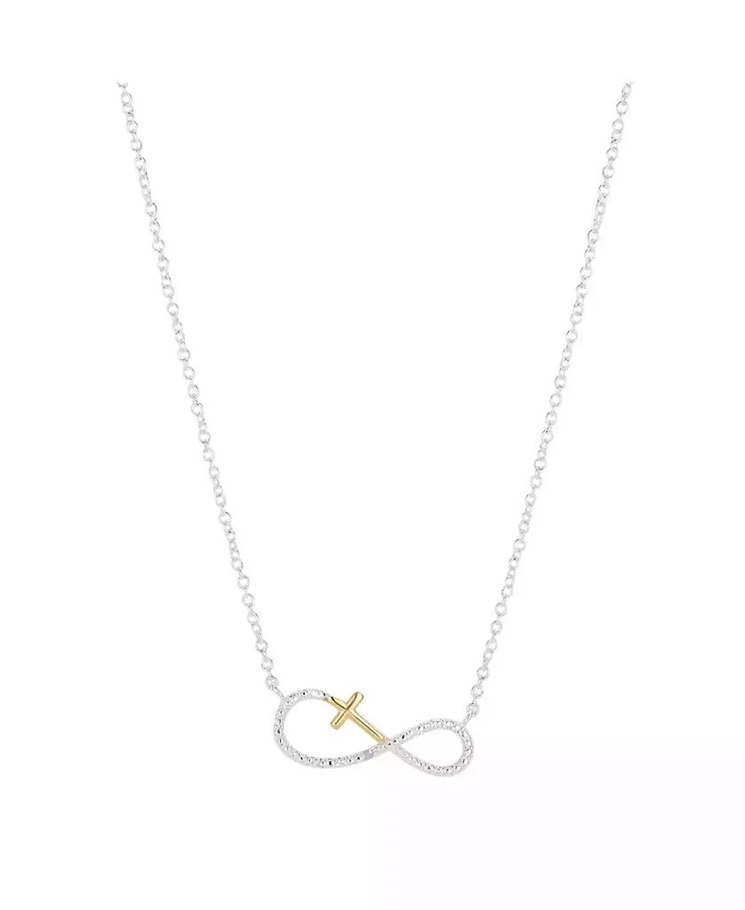 商品Unwritten|14K Gold Flash Plated Cubic Zirconia Cross Infinity Pendant Necklace,价格¥300,第1张图片