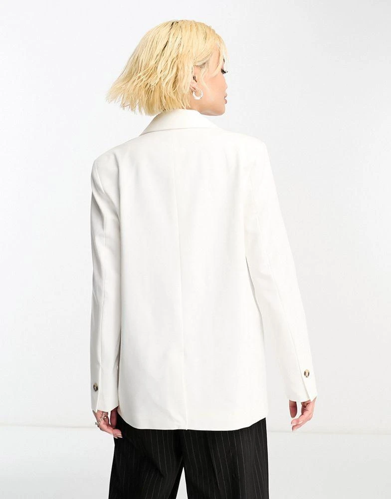 商品Bershka|Bershka oversized blazer in white,价格¥349,第4张图片详细描述