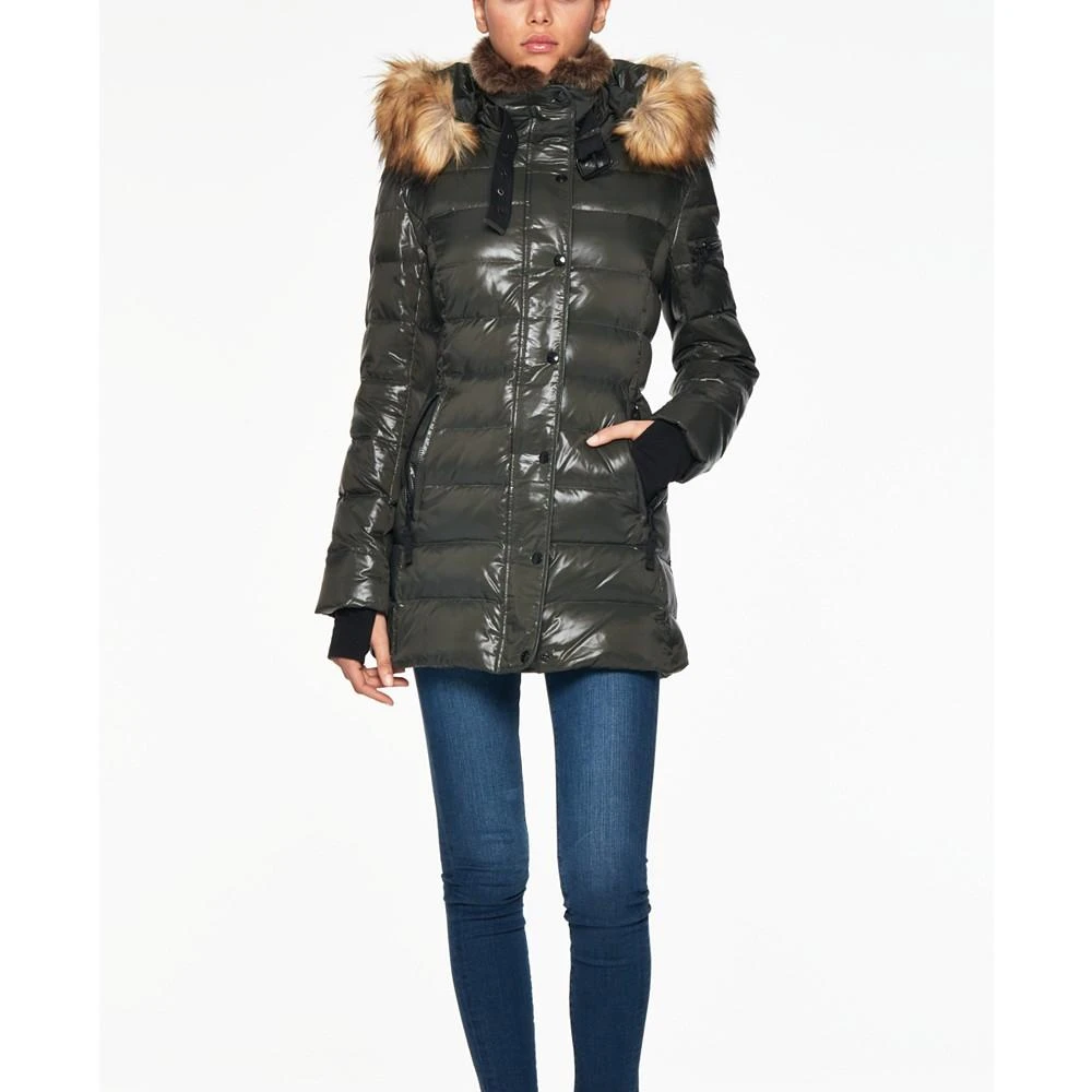 商品SAM.|Chelsea High-Shine Faux-Fur-Trim Hooded Down Puffer Coat,价格¥1107,第1张图片