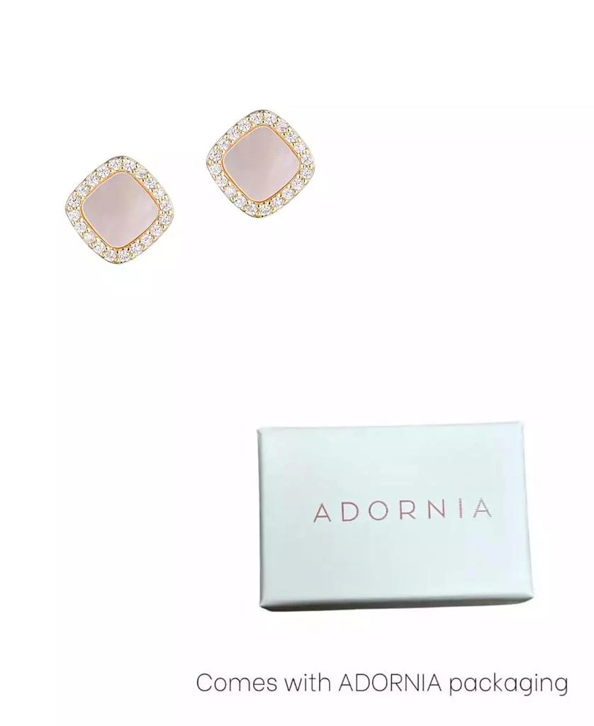 商品ADORNIA|Gold Cushion-Shaped Mother of Pearl Halo Stud Earrings,价格¥142,第4张图片详细描述