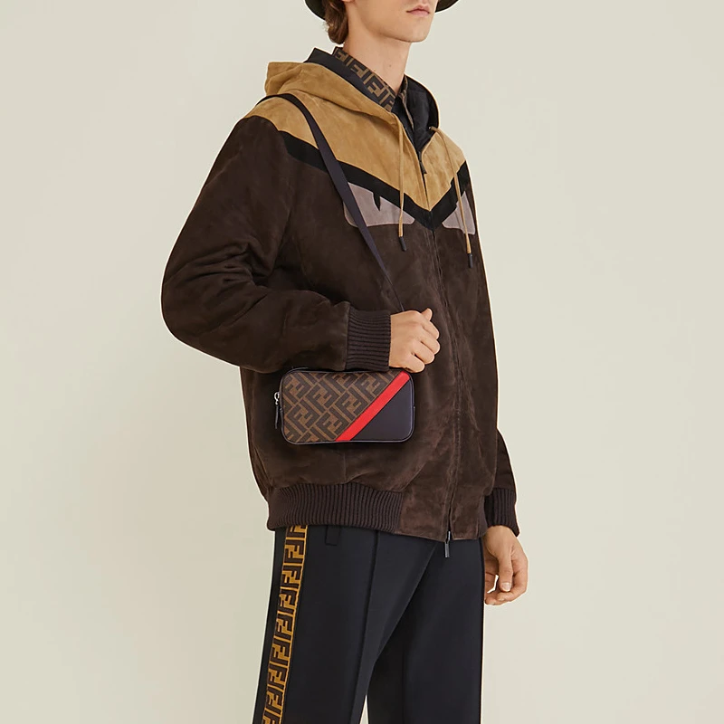 Fendi 芬迪 男士黑色棕色挎包单肩包 7M0285-A9XS-F19P9 商品