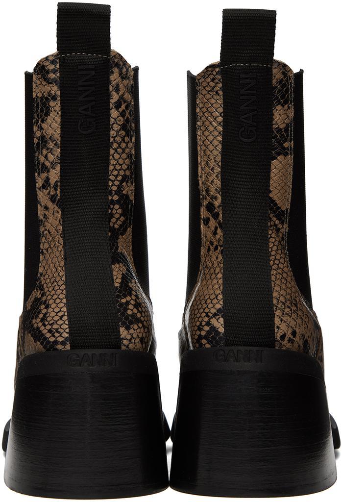 商品Ganni|Brown Snake Chelsea Boots,价格¥3494,第4张图片详细描述