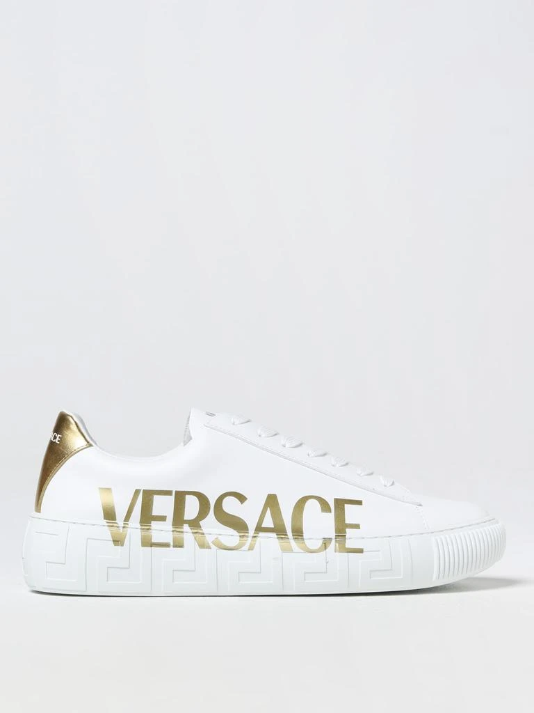 商品Versace|Versace sneakers in leather with printed logo,价格¥4752,第1张图片