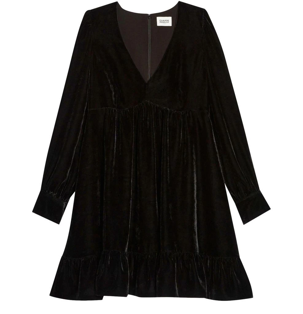 商品Claudie Pierlot|短款天鹅绒连衣裙,价格¥2210,第1张图片