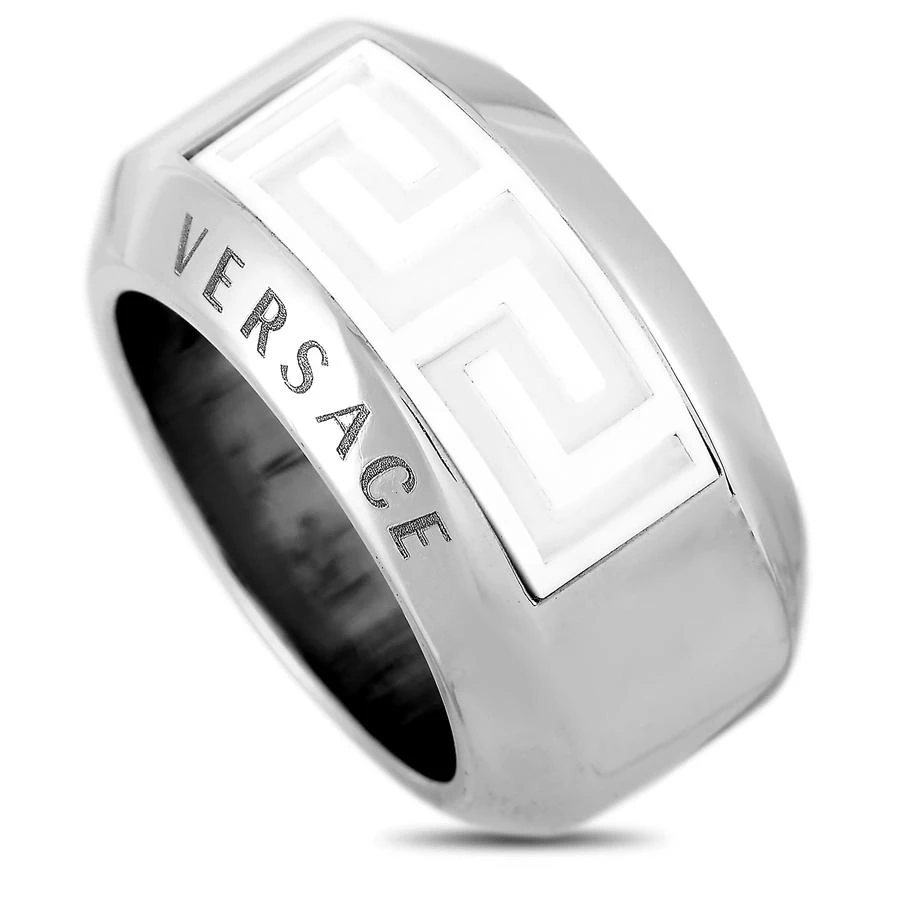 商品Versace|18K White Gold Ceramic Band Ring,价格¥17870,第1张图片