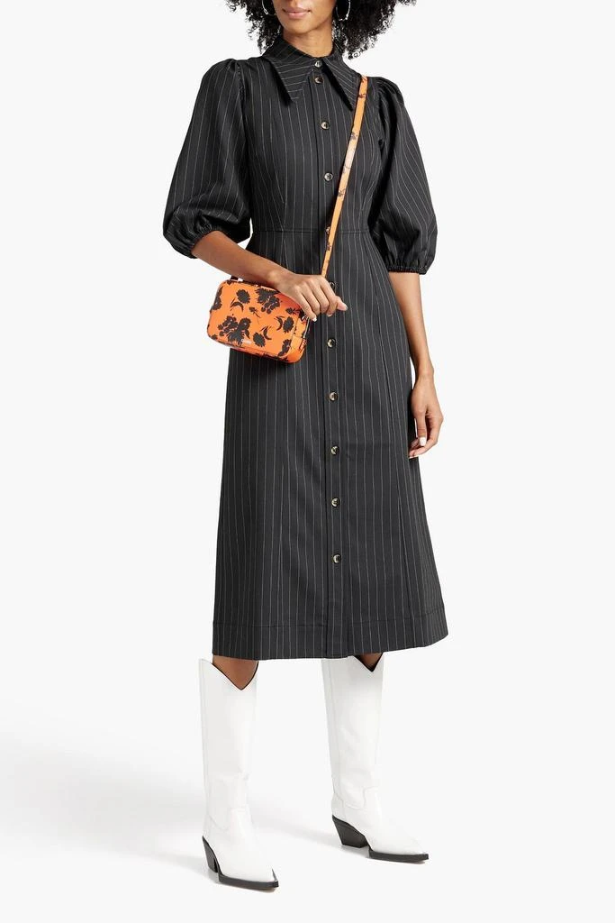 商品Ganni|Pinstriped twill midi dress,价格¥449,第2张图片详细描述