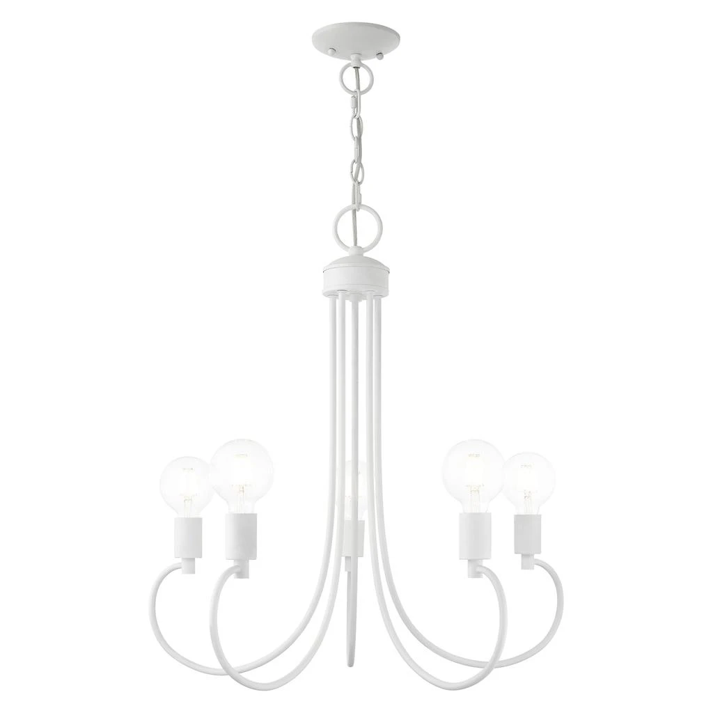 商品Livex Lighting|Five Light White Chandelier,价格¥1798,第1张图片