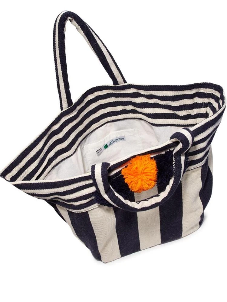 商品JADEtribe|Valerie Striped Beach Pom-Pom Tote,价格¥486,第2张图片详细描述