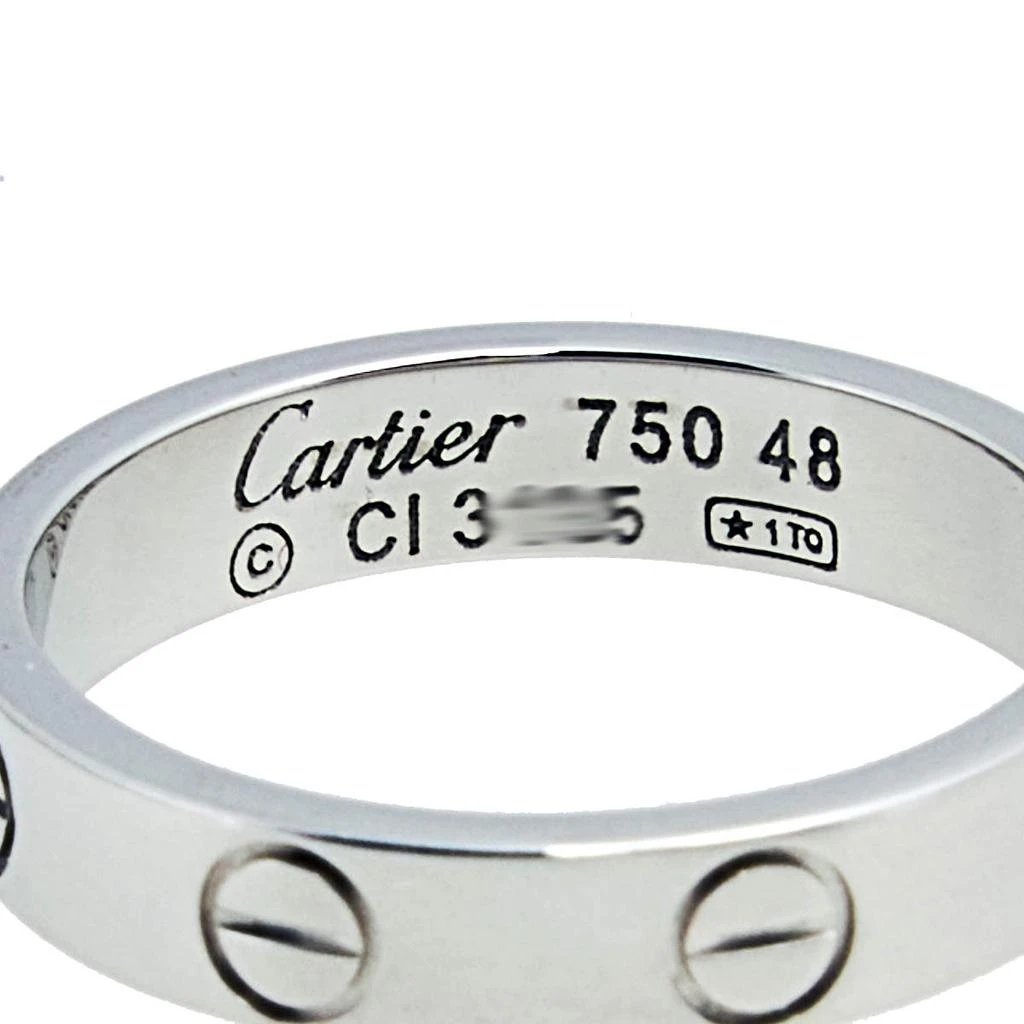 Cartier Love 18k White Gold Narrow Wedding Band Ring Size 48 商品