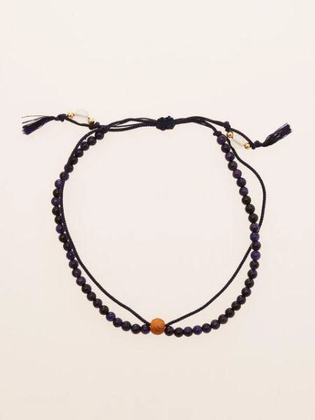 商品岩座|Silk String KUMIHIMO Braid Anklet Purple Tiger Eye,价格¥156,第1张图片