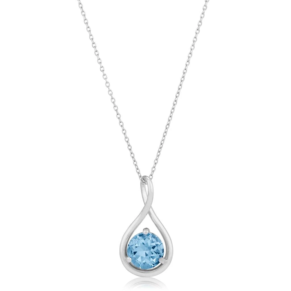 商品MAX + STONE|14K White Gold 7mm Round Gemstone Infinity Twist Pendant, 18 inch Cable Chain,价格¥1908,第3张图片详细描述