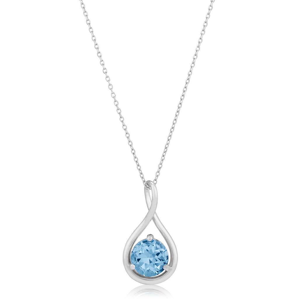 商品MAX + STONE|14K White Gold 7mm Round Gemstone Infinity Twist Pendant, 18 inch Cable Chain,价格¥1771,第5张图片详细描述