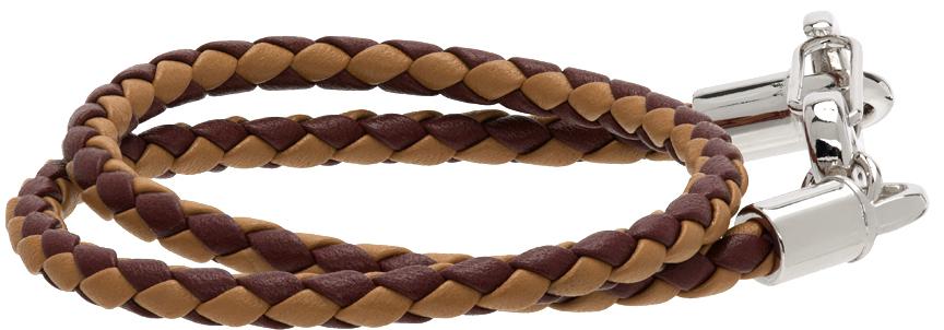 Brown Double Wrap Braided Bracelet商品第5张图片规格展示