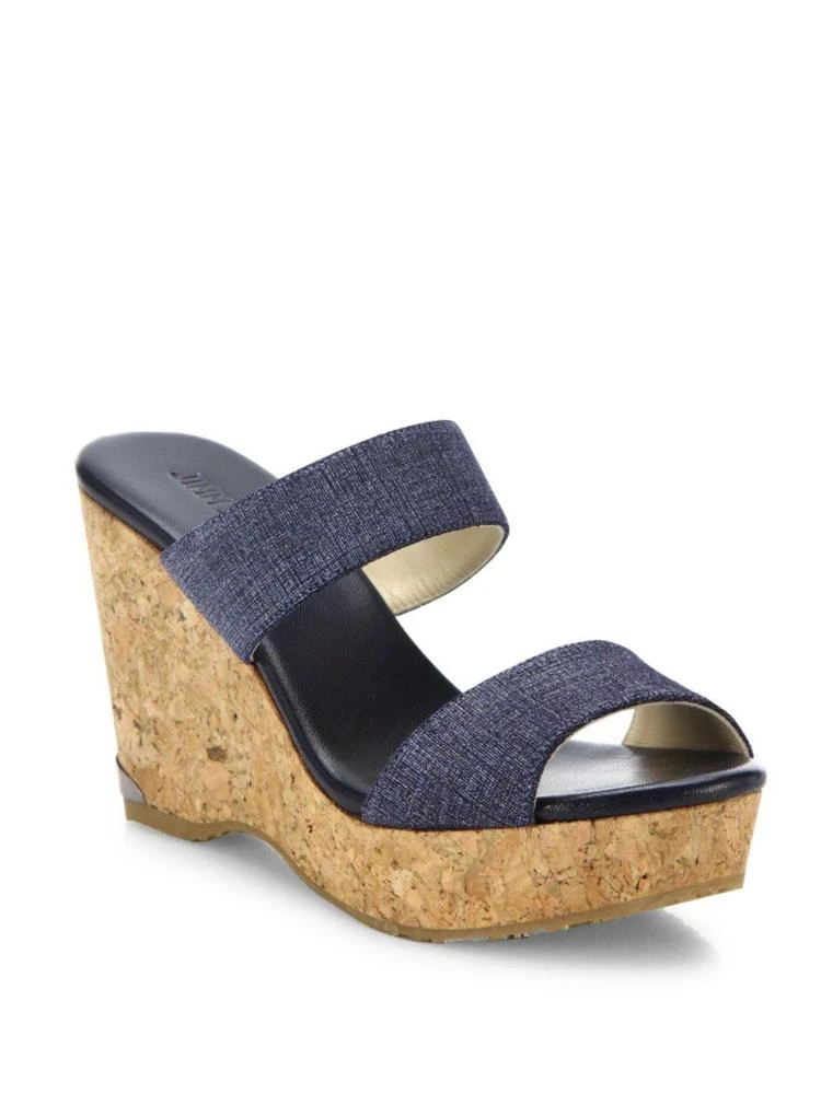 商品Jimmy Choo|Parker Denim & Cork Wedge Sandals,价格¥1349,第1张图片