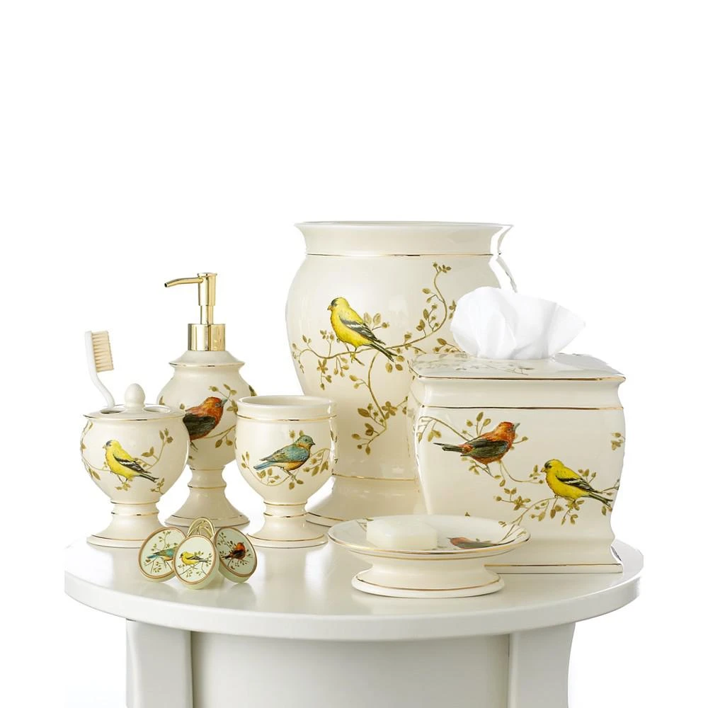 商品Avanti|Bath Accessories, Gilded Birds Trash Can,价格¥456,第2张图片详细描述