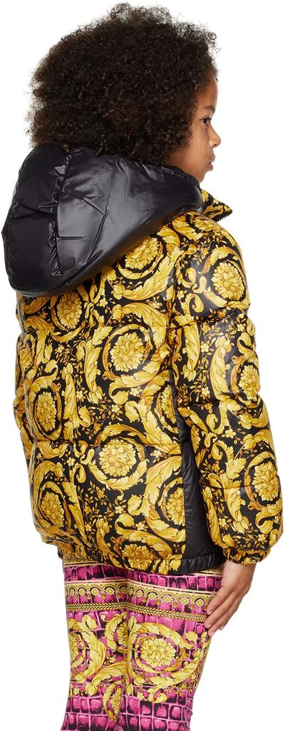 商品Versace|Kids Black & Yellow Barocco Down Jacket,价格¥4269,第3张图片详细描述