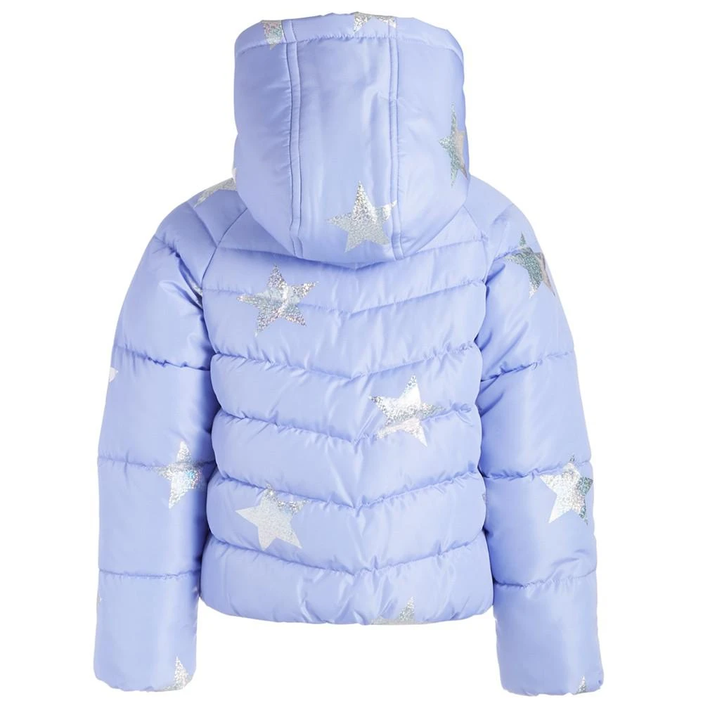 商品S Rothschild & CO|S Rothschilld & CO Toddler & Little Girls Silver Star Foil Printed Puffer Coat,价格¥169,第2张图片详细描述