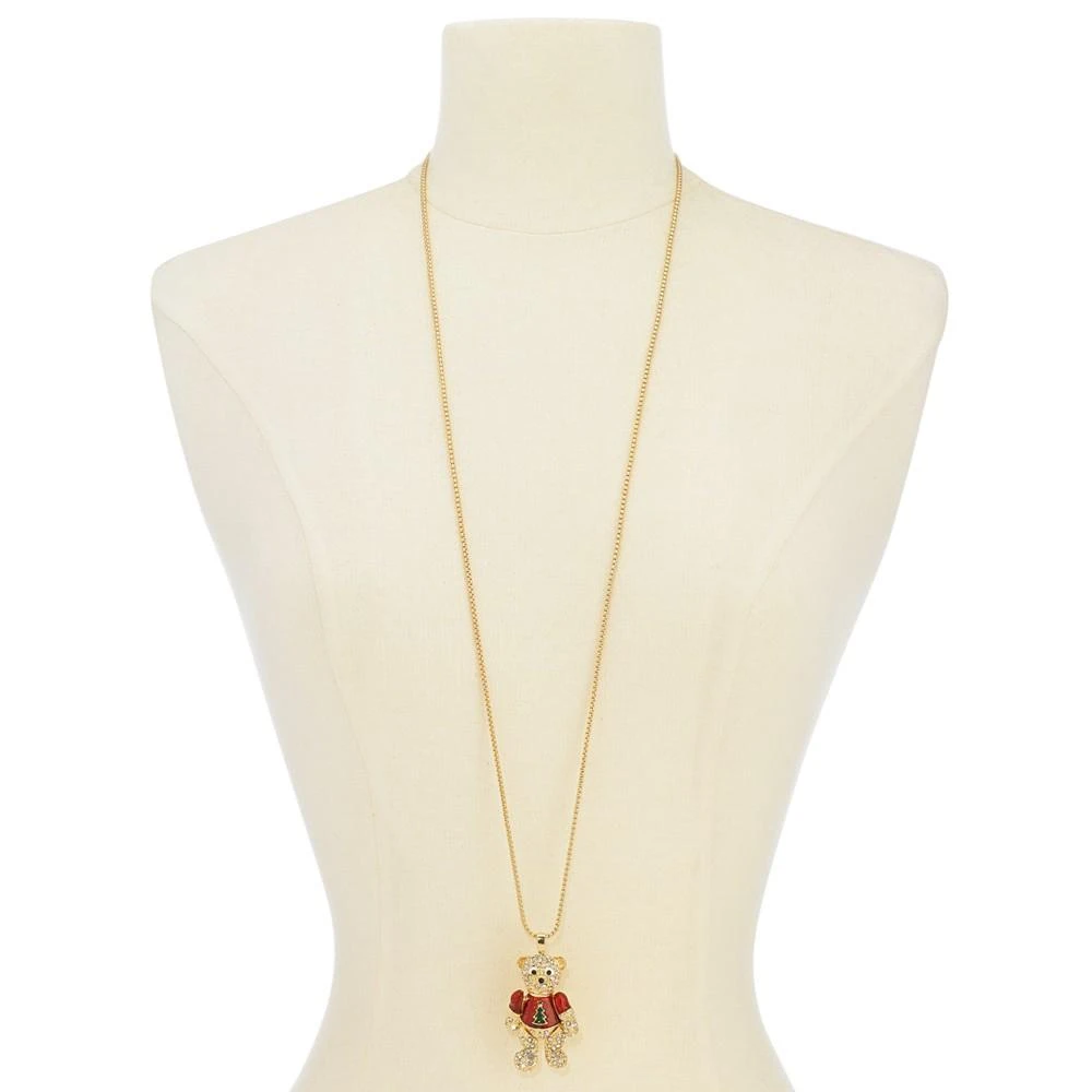 商品Charter Club|Gold-Tone Pavé Teddy Bear 36" Pendant Necklace, Created for Macy's,价格¥67,第2张图片详细描述