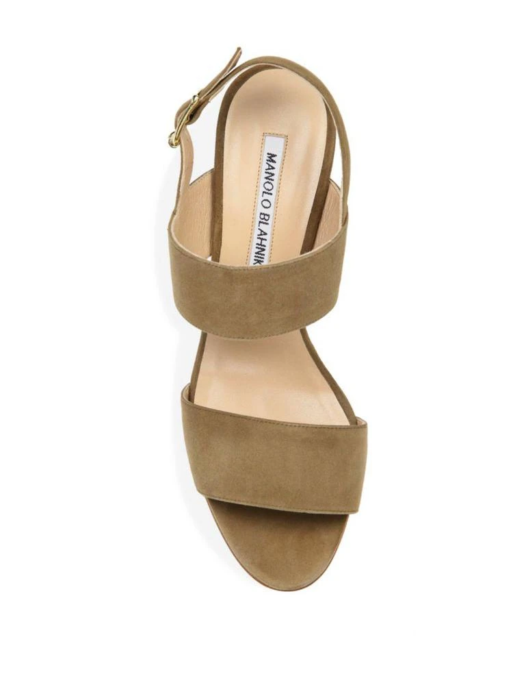 商品Manolo Blahnik|Khan 70 Suede Block Heel Slingback Sandals,价格¥2290,第4张图片详细描述