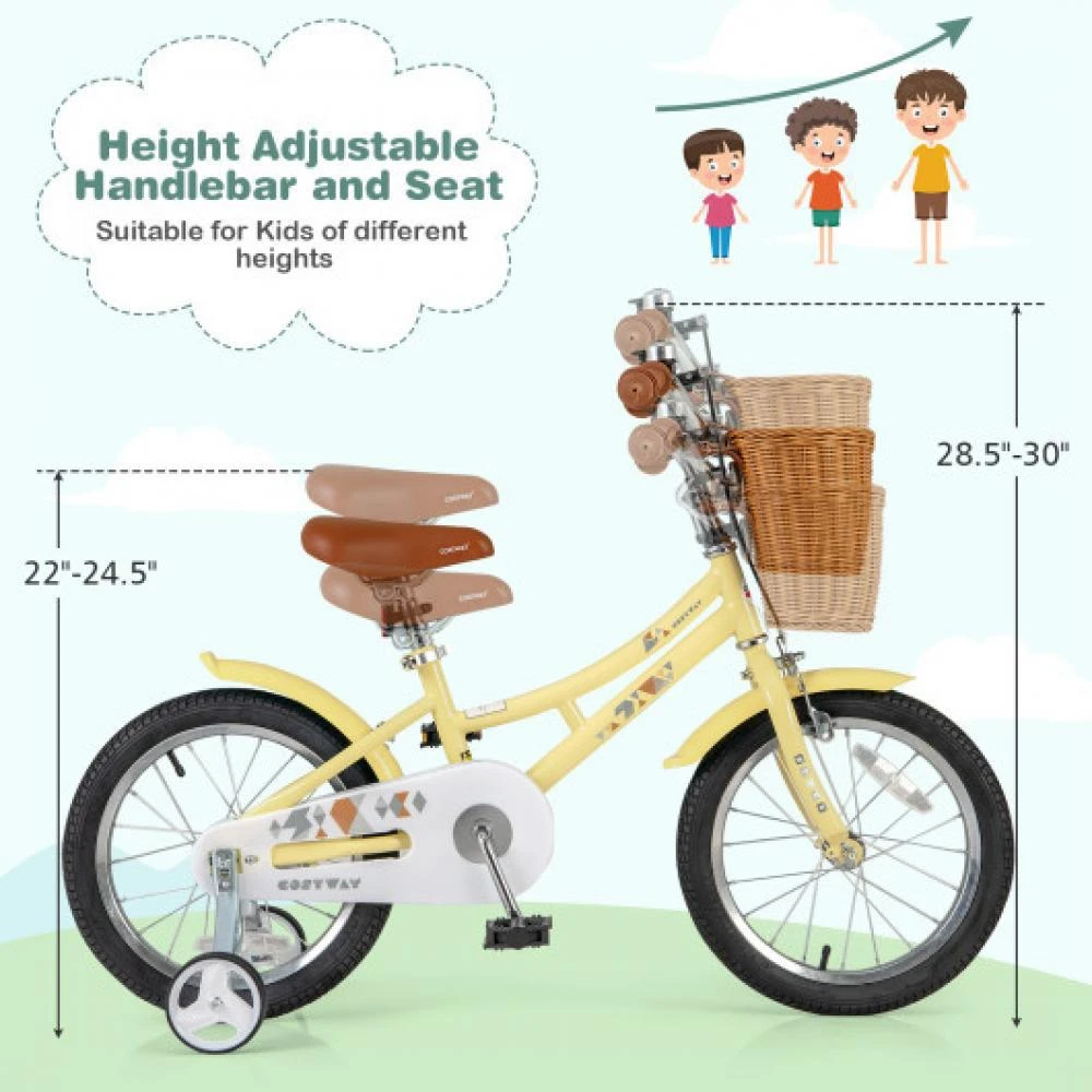 商品Hivvago|16 Inch Kids Bike Adjustable Bicycle with Reflectors and Bell for Children 4-7 Years Old-16 inches,价格¥932,第5张图片详细描述