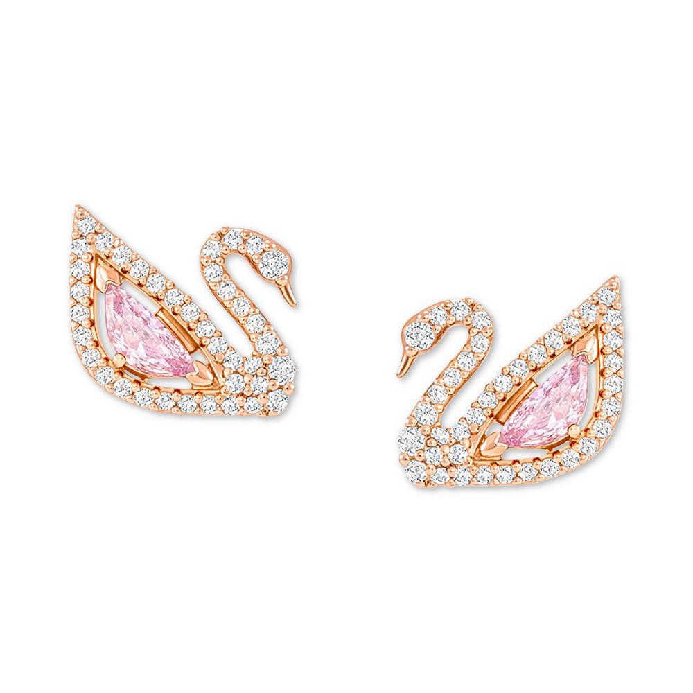 Rose Gold-Tone Crystal Swan & Removable Chain Drop Earrings商品第4张图片规格展示