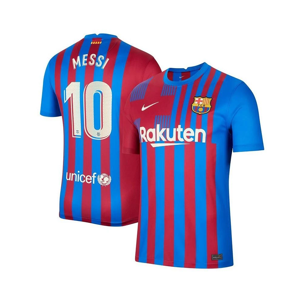 商品NIKE|Men's Lionel Messi Blue Barcelona 2021/22 Home Replica Player Jersey,价格¥916,第1张图片