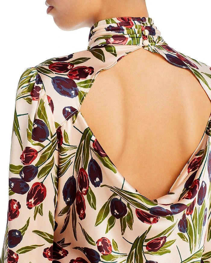 商品Cinq à Sept|Jem Tulip Print Cutout Back Silk Top,价格¥2988,第4张图片详细描述