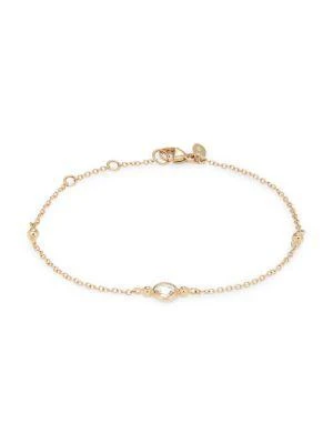 商品Anzie|Bonheur 14K Yellow Gold & White Topaz Bracelet,价格¥1544,第1张图片