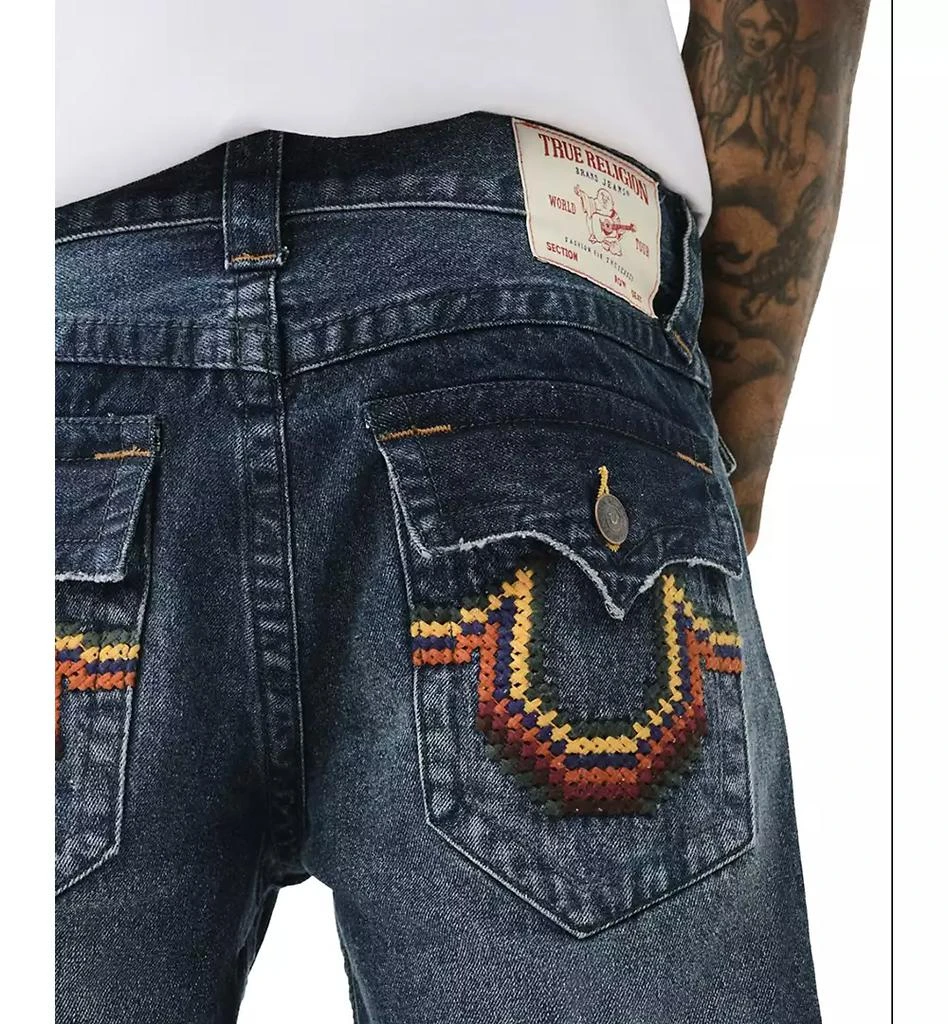 商品True Religion|Men's Ricky Straight Flap Cross Stitch Jeans,价格¥944,第4张图片详细描述