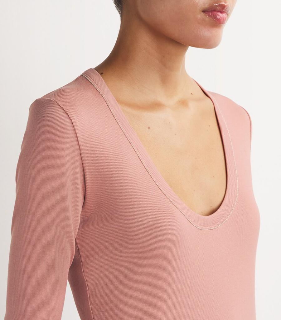 Tシャツ・カットソー FABIANA FILIPPI Cotton and lurex boat-neck sweater Fabiana Filippi Cotton And Lurex Boat-neck Sweater In Beige