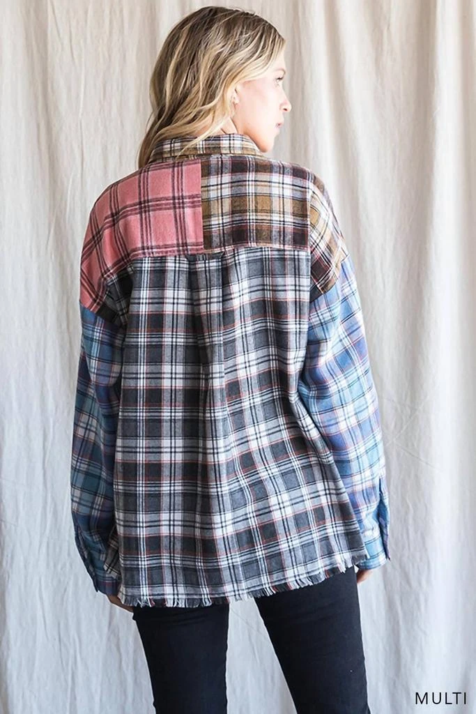 商品Cotton Bleu|Cotton Bleu - Color Block Frayed Hem Top,价格¥342,第3张图片详细描述