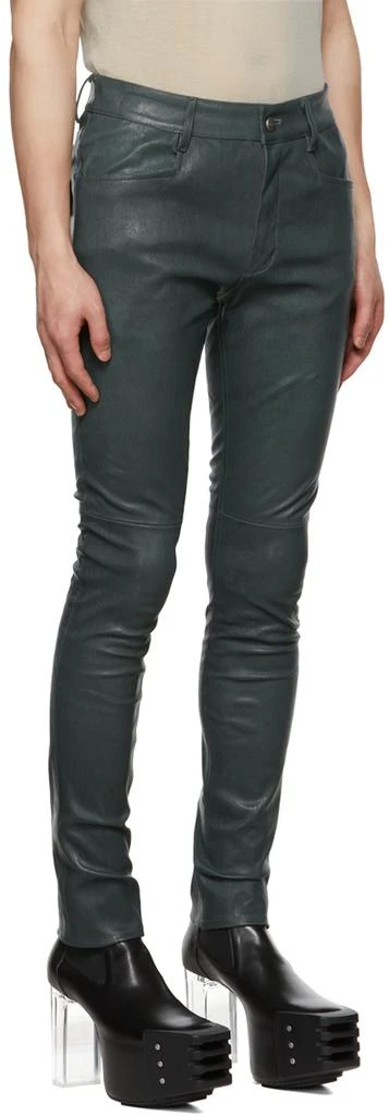 商品Rick Owens|Green Tyrone Leather Pants,价格¥9285,第2张图片详细描述
